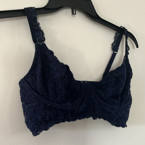 aerie American Eagle Lace Bralette Navy Blue 36C - Picture 10 of 16
